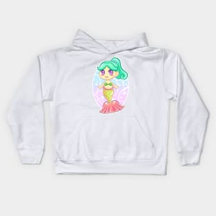 Teal Mermaid Princess Kids Hoodie